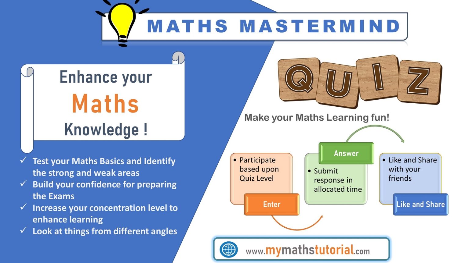 Quizzes | Take Online Maths Quiz | Level : Basic, Intermediate and Advanced